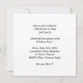 Kerst in juli Zwembadfeest met Santa Claus Invi Save The Date (Achterkant)