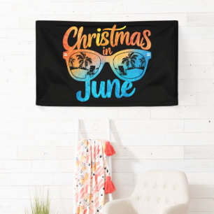 Kerst in juni zonnebril grappige zomer vakantie spandoek