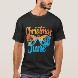 Kerst in juni zonnebril grappige zomer vakantie t-shirt