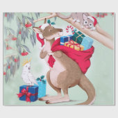 Kerst in Kangaroo - Australische kerstkunst Cadeaupapier (Vlak)