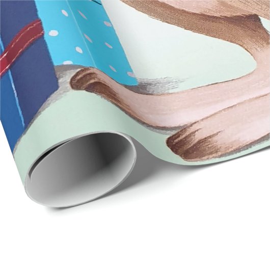 Kerst in Kangaroo - Australische kerstkunst Cadeaupapier (Rol Hoek)