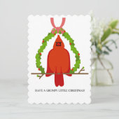 Kerst in kardinaal feestdagenkaart (Staand voorkant)