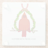 Kerst in kardinaal glazen onderzetter (Achterkant)