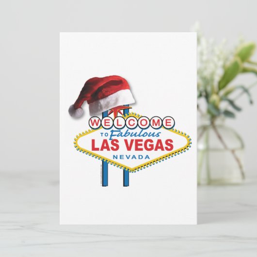 Kerst in Las Vegas Feestdagenkaart (Staand voorkant)