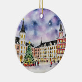 Kerst in Madrid Spanje Waterverf Keramisch Ornament (Rechts)