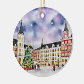 Kerst in Madrid Spanje Waterverf Keramisch Ornament (Links)