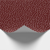 Kerst in Maroon White Polka Dots Cadeaupapier (Hoek)