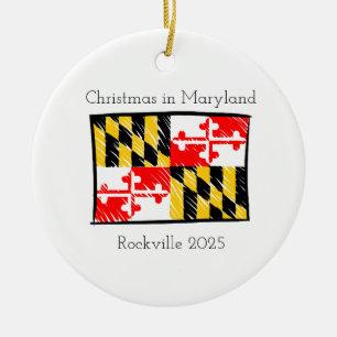 Kerst in Maryland Gepersonaliseerd Ornament