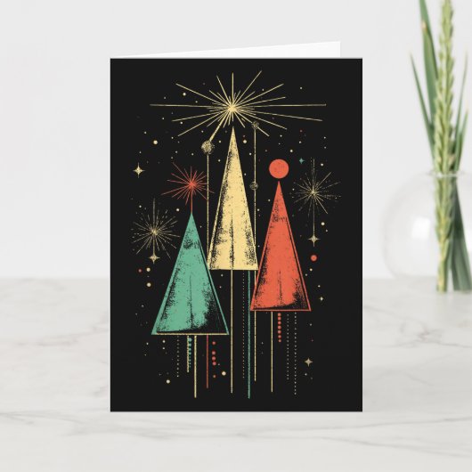 Kerst in Mid Century Modern stijl Kaart (Voorkant)