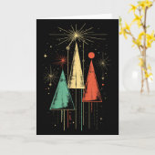 Kerst in Mid Century Modern stijl Kaart (Gele Bloem)