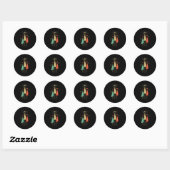 Kerst in Mid Century Modern stijl Ronde Sticker (Vel)