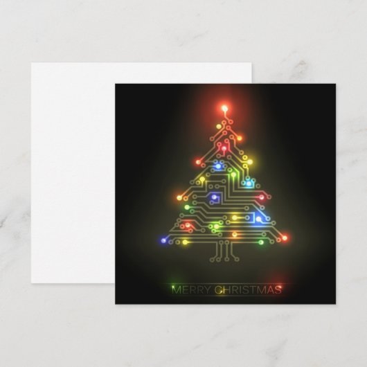 Kerst in neon feestdagenkaart (Voorkant / Achterkant)