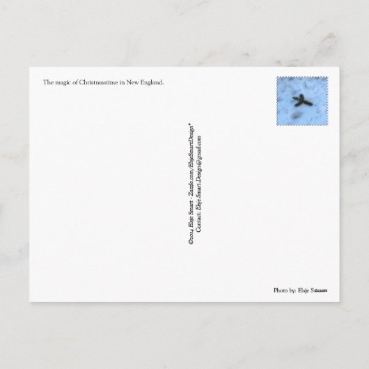 Kerst in New England Feestdagenkaart (Achterkant)