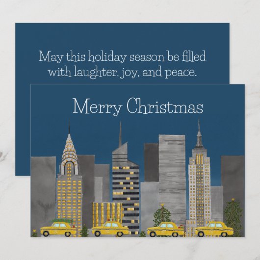 Kerst in New York City Feestdagenkaart (Voorkant / Achterkant)