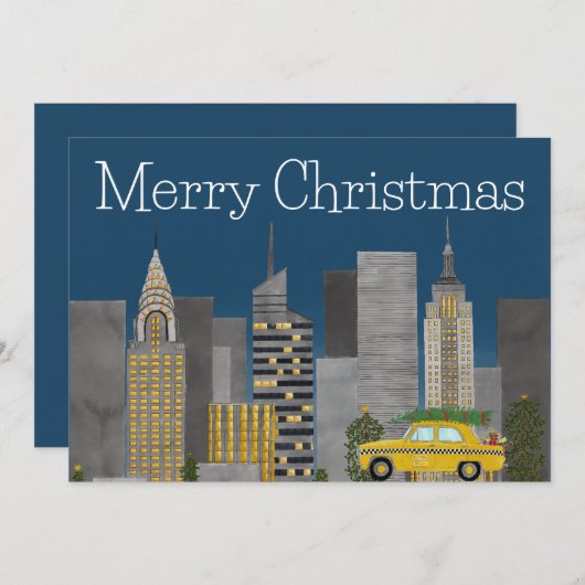 Kerst in New York City  Feestdagenkaart (Voorkant / Achterkant)