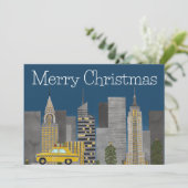 Kerst in New York City  Feestdagenkaart (Staand voorkant)