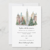 Kerst in New York huwelijksuitnodiging Kaart (Voorkant)