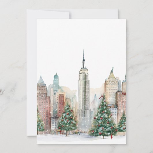 Kerst in New York huwelijksuitnodiging Kaart (Achterkant)