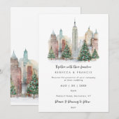 Kerst in New York huwelijksuitnodiging Kaart (Voorkant / Achterkant)