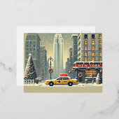 Kerst in New York | Vakantie bij het Vrijheidsbeel Folie Feestdagen Briefkaart (Voorkant / Achterkant)