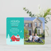 Kerst in onze nieuwe vakantiekaart feestdagenkaart (Staand voorkant)