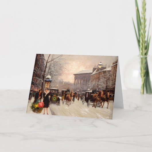 Kerst in Parijs 1941 Feestdagen Kaart (Voorkant)