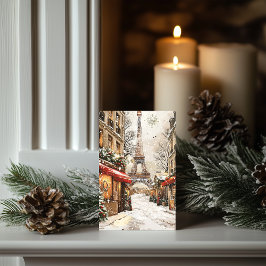 Kerst in Parijs: Eiffeltoren Feeststraat Feestdagen Kaart