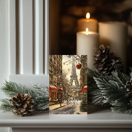 Kerst in Parijs: feestelijke Eiffeltoren Boulevard Feestdagen Kaart