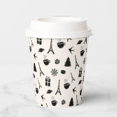 Kerst in Parijs | Joyeux Noel Papieren Bekers (Achterkant)