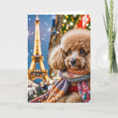 Kerst in Parijs Poedel Kaart (Voorkant)