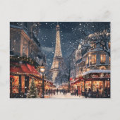 Kerst in Parijs: sprankelende Eiffeltoren Avenue Feestdagenkaart (Voorkant)