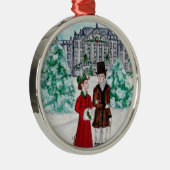 Kerst in Pemberley Metalen Ornament (Rechts)