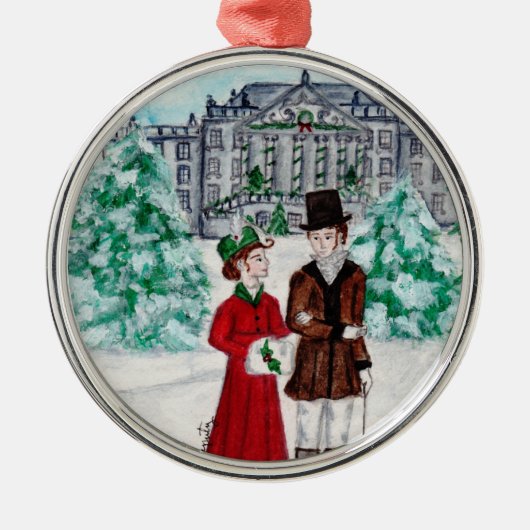 Kerst in Pemberley Metalen Ornament (Voorkant)