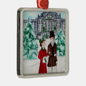 Kerst in Pemberley Metalen Ornament (Rechts)