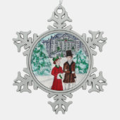 Kerst in Pemberley Tin Sneeuwvlok Ornament (Voorkant)