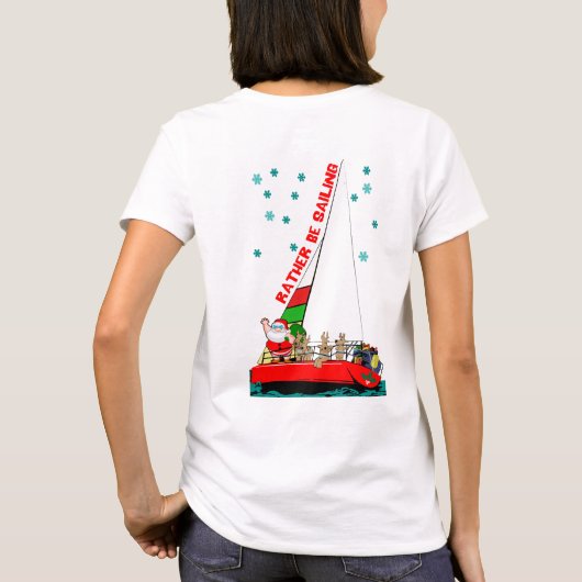 Kerst in plaats van te zeilen. t-shirt (Achterkant)