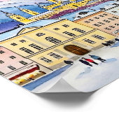 Kerst in Salzburg Oostenrijk Waterverf Poster (Hoek)