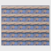 Kerst in Santorini, Griekenland met de Kerstman Cadeaupapier (Vlak)