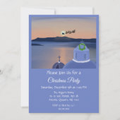 Kerst in Santorini, Griekenland met de Kerstman Kaart (Voorkant)