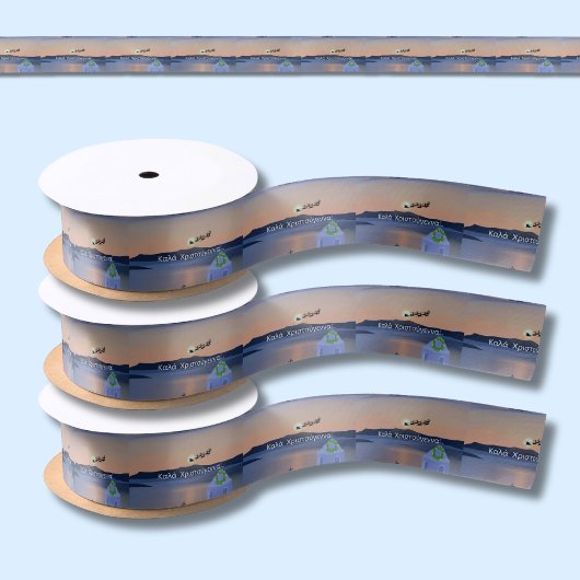 Kerst in Santorini, Griekenland met de Kerstman Satijnen Lint