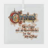 Kerst (in verlichte letters) glas ornament (Voorkant)