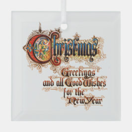 Kerst (in verlichte letters) glas ornament