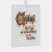 Kerst (in verlichte letters) glas ornament (Voorkant Rechts)