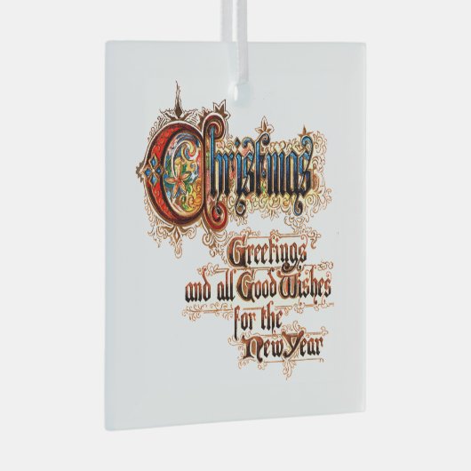 Kerst (in verlichte letters) glas ornament (Voorkant Rechts)