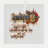 Kerst (in verlichte letters) glas ornament (Achterkant)