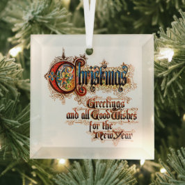 Kerst (in verlichte letters) glas ornament