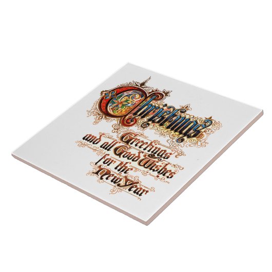 Kerst (in verlichte letters) tegeltje (Zijkant)