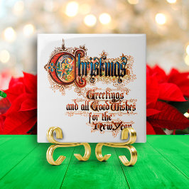 Kerst (in verlichte letters) tegeltje