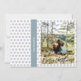 Kerst ingelijst Familiefoto Wit Blauw Feestdagenkaart