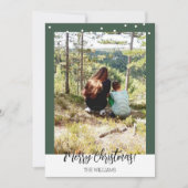 Kerst ingelijst foto bos groen feestdagenkaart (Voorkant)